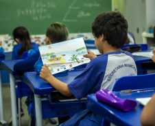Os 1.103 alunos de 5º ano das escolas municipais que visitaram o Porto de Paranaguá neste primeiro semestre se preparam para participar do Concurso de Desenho do Projeto Porto Escola.  -  Paranaguá, 17/06/2019  -  Foto: Cláudio Neves/ANPr