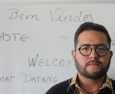 Cresce número de migrantes e refugiados que buscam um recomeço no Paraná. Em 2019, Centro de Informação para Migrantes registrou aumento de 85% nos atendimentos. Na foto, o jornalista venezuelano  Juvenal Martinez,  -  Curitiba, 19/06/2019  -  Foto: Divulgação SEJUF