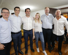 O governador Carlos Massa Ratinho Junior lançou nesta quinta-feira (20), no Ginásio Moringão, em Londrina, o Japs Combate, espécie de Jogos Abertos do Paraná voltado apenas para as lutas.  -  Londrina, 20/06/2019  -  Foto: Arnaldo Alves/ANPr