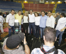 O governador Carlos Massa Ratinho Junior lançou nesta quinta-feira (20), no Ginásio Moringão, em Londrina, o Japs Combate, espécie de Jogos Abertos do Paraná voltado apenas para as lutas.  -  Londrina, 20/06/2019  -  Foto: Arnaldo Alves/ANPr