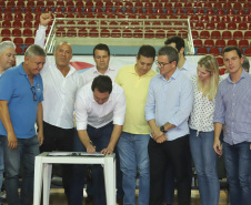 Governador Carlos Massa Ratinho Junior abre oficialmente a oitava edição dos Jogos Paradesportivos do Paraná (Parajaps), em Londrina.  -  Londrina, 20/06/2019  -  Foto: Rodrigo Félix Leal/ANPr