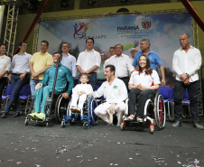 Governador Carlos Massa Ratinho Junior abre oficialmente a oitava edição dos Jogos Paradesportivos do Paraná (Parajaps), em Londrina.  -  Londrina, 20/06/2019  -  Foto: Arnaldo Alves/ANPr