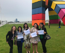 Após vencer concurso interno entre as funcionárias da empresa Portos do Paraná, a bióloga Jaqueline Dittrich participa de um curso de Gestão Portuária exclusivo para Mulheres, em Le Havre  -  Paranaguá, 14/06/2019  -  Foto: Arquivo Pessoal Jaqueline Dittrich
