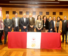A Secretaria de Justiça, Família e Trabalho (Sejuf) e a Pontifícia Universidade Católica do Paraná (PUCPR) firmaram protocolo de intenções nesta terça-feira (25/06) para a elaboração e execução de projetos comuns de interesse das instituições, com ênfase na área social. -  Curitiba, 25/06/2019  -  Foto: Divulgação SEJUF