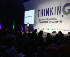 A palestrante inglesa Cordia Lewis, especialista em governança digital e com passagem pela agência britânica de soluções digitais, afirmou que as administrações públicas precisam facilitar a vida do cidadão. Ela destacou a visibilidade do encontro em Foz do Iguaçu. Foto: Jaelson Lucas/ANPr