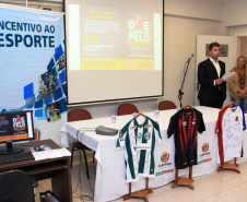Lançamento da 14ª edição da Campanha "Doe sangue pelo esporte", que incentiva a doação de sangue e de medula óssea.
Foto:Clevis Massolla/SESA