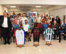 Lançamento da 14ª edição da Campanha "Doe sangue pelo esporte", que incentiva a doação de sangue e de medula óssea.
Foto:Clevis Massolla/SESA