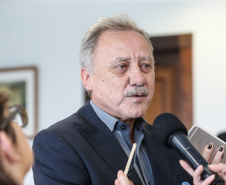 O presidente da Federação das APAEs do Estado do Paraná, Fernando Meneguetti, nesta terça-feira (02), no Palácio Iguaçu. Curitiba, 02/07/2019 -Foto: Geraldo Bubniak/ANPr