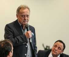 O presidente da Federação das APAEs do Estado do Paraná, Fernando Meneguetti, nesta terça-feira (02), no Palácio Iguaçu. Curitiba, 02/07/2019 -Foto: Geraldo Bubniak/ANPr