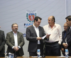 Governador Carlos Massa Ratinho Junior durante reunião com executivos da Klabin  -  Curitiba, 02/07/2019  -  Foto: Jaelson Lucas/ANPr