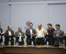 Governador Carlos Massa Ratinho Junior durante reunião com executivos da Klabin  -  Curitiba, 02/07/2019  -  Foto: Jaelson Lucas/ANPr