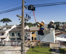 Licenciado para produção no Brasil desde 2016, o capacete com sensor elétrico da Copel é agora um produto patenteado internacionalmente.  -  Curitiba, 04/07/2019  -  Foto: Divulgação Copel
