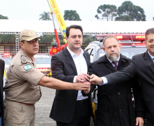 Governador Carlos Massa Ratinho Junior entrega viaturas para as polícias Militar e Civil.Foto Gilson Abreu/ANPr