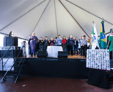Entrega de moradias para 100 famílias de Marechal Cândido Rondon, no Oeste do Paraná, nesta segunda-feira (15). Marechal Cândido Rondon, 15/07/2019 -  Foto: Geraldo Bubniak/ANPr