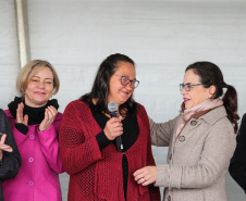 O governador em exercício do Paraná Darci Piana inaugura nesta sexta-feira (19), o Centro Municipal de Atendimento Educacional Especializado (Cmaee) Gustavo Maier, no bairro Guarituba, em Piraquara, Região Metropolitana de Curitiba.  Na foto Rosicler Maier, mãe do homenageado. Curitiba, 19/07/2019 -  Foto: Geraldo Bubniak/ANPr