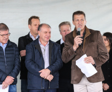 O governador em exercício do Paraná Darci Piana inaugura nesta sexta-feira (19), o Centro Municipal de Atendimento Educacional Especializado (Cmaee) Gustavo Maier, no bairro Guarituba, em Piraquara, Região Metropolitana de Curitiba.   Na foto  o gerente regional de Governo da Caixa Econômica Federal, Altamir Risso em discurso. Curitiba, 19/07/2019 -  Foto: Geraldo Bubniak/ANPr