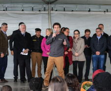 O governador em exercício do Paraná Darci Piana inaugura nesta sexta-feira (19), o Centro Municipal de Atendimento Educacional Especializado (Cmaee) Gustavo Maier, no bairro Guarituba, em Piraquara, Região Metropolitana de Curitiba. Na foto, o prefeito de Piraquara. Professor Marquinhos.  Curitiba, 19/07/2019 -  Foto: Geraldo Bubniak/ANPr