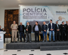 O governador Carlos Massa Ratinho Júnior dá posse  a mais de 90 peritos oficiais, no Palácio Iguaçu. Os profissionais integrarão o efetivo da Polícia Científica do Paraná e, após formação, serão distribuídos no Estado, conforme a necessidade. Curitiba, 22/07/2019 -Foto: Geraldo Bubniak/ANPr