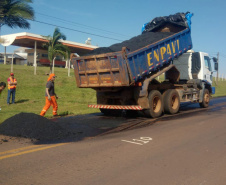 Obras na PR-180, entre Goioerê e Quarto Centenário. Foto:Divulgação/DER