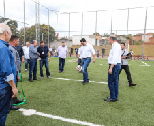 O governador Carlos Massa Ratinho Junior inaugurou nesta sexta-feira (26) em  Ivaiporã, no Vale do Ivaí, a unidade do projeto Meu Campinho implantada no município.   Ivaiporã, 26/07/2019 -Foto: Geraldo Bubniak/ANPr