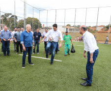 O governador Carlos Massa Ratinho Junior inaugurou nesta sexta-feira (26) em  Ivaiporã, no Vale do Ivaí, a unidade do projeto Meu Campinho implantada no município.   Ivaiporã, 26/07/2019 -Foto: Geraldo Bubniak/ANPr