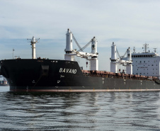 Os dois navios de bandeira iraniana, que aguardam abastecimento na área do Porto de Paranaguá, estão prestes a zarpar. A questão, que estava sendo resolvida na Justiça desde o início de junho, chega ao desfecho neste final de semana. Foto: Claudio Neves/Portos do Paraná
