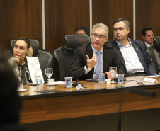 Governador Carlos Massa Ratinho Junior, participa da reunião com seu secretários. N/F: secretário de Comunicação e Cultura, Hudson José.Curitiba, 30-07-19.Foto: Arnaldo Alves / ANPr.