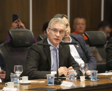 Governador Carlos Massa Ratinho Junior, participa da reunião com seu secretários. N/F: secretário de Comunicação e Cultura, Hudson José.Curitiba, 30-07-19.Foto: Arnaldo Alves / ANPr.