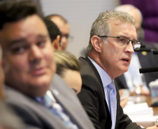 Governador Carlos Massa Ratinho Junior, participa da reunião com seu secretários. N/F: secretário de Comunicação e Cultura, Hudson José.Curitiba, 30-07-19.Foto: Arnaldo Alves / ANPr.
