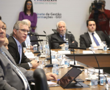 Governador Carlos Massa Ratinho Junior, participa da reunião com seu secretários. N/F: secretário de Comunicação e Cultura, Hudson José.Curitiba, 30-07-19.Foto: Arnaldo Alves / ANPr.