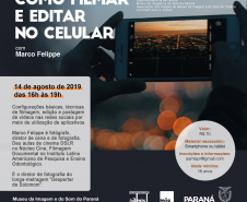 Quem estiver inscrito irá aprender configurações básicas, técnicas de filmagem, edição e postagem de vídeos nas redes sociais por meio da utilização de aplicativos.  
Curitiba-06/08/2019     Foto: Divulgação/MIS/PR