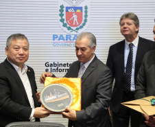 O governador Carlos Massa Ratinho Junior e técnicos da Secretaria de Infraestrutura e Logística apresentaram nesta quarta-feira (7) ao grupo China Merchants projetos ferroviários de curto, médio e longo prazos no Paraná