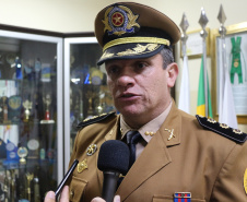 Curitiba, 07 de agosto de 2019. Aniversario Colegio da Policia Militar. Foto: entrevista Cel. Ronaldo de Abreu.