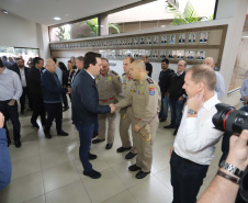 O governador Carlos Massa Ratinho Junior reúne-se com prefeitos na sede da Associação dos Municípios do Sudoeste do Paraná (Amsop), em Francisco Beltrão e assina autorização para licitações de obras para a infraestrutura urbana