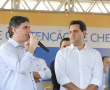 O governador Carlos Massa Ratinho Junior reúne-se com prefeitos na sede da Associação dos Municípios do Sudoeste do Paraná (Amsop), em Francisco Beltrão e assina autorização para licitações de obras para a infraestrutura urbana