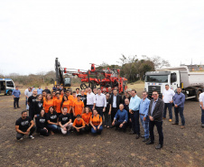 O governador Carlos Massa Ratinho Junior reúne-se com prefeitos na sede da Associação dos Municípios do Sudoeste do Paraná (Amsop), em Francisco Beltrão e assina autorização para licitações de obras para a infraestrutura urbana