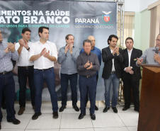 O governador Carlos Massa Ratinho Junior autorizou nesta quarta-feira (8), em Pato Branco, o repasse de R$ 565 mil para aquisição de equipamentos e acessórios para o setor de radiologia do Hospital do Câncer da cidade. Na imagem, Osmar Gabriel do hosp.