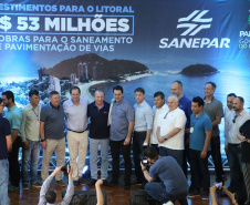 Os investimentos do Governo do Estado no Litoral somam R$ 57,5 milhões. O governador Carlos Massa Ratinho Junior esteve neste sábado (10) em Matinhos para a entrega oficial de obras de saneamento que somam R$ 50 milhões. Foto: José Fernando Ogura/AEN
