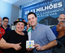 Os investimentos do Governo do Estado no Litoral somam R$ 57,5 milhões. O governador Carlos Massa Ratinho Junior esteve neste sábado (10) em Matinhos para a entrega oficial de obras de saneamento que somam R$ 50 milhões.