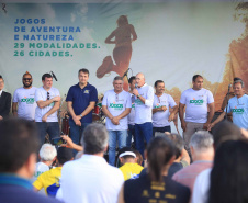 Os Jogos de Natureza e Aventura foram abertos oficialmente neste sábado (10), em Matinhos, com vários shows que animaram o público. O governador Carlos Massa Ratinho Junior esteve no local e reforçou a opção de fazer do turismo, especialmente no Litoral, um dos pilares do desenvolvimento econômico e social do Paraná. Foto: José Fernando Ogura/AEN