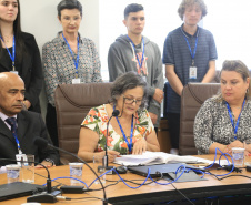Tomaram posse nesta segunda-feira (12) os novos integrantes do Conselho de Contribuintes e Recursos Fiscais (CCRF). Órgão da Secretaria de Estado da Fazenda, o Conselho é responsável pelo julgamento em segunda instância administrativa dos recursos de contribuintes que recorreram de multas e já perderam em primeira instância. Foto: José Fernando Ogura/AEN