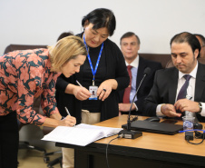 Tomaram posse nesta segunda-feira (12) os novos integrantes do Conselho de Contribuintes e Recursos Fiscais (CCRF). Órgão da Secretaria de Estado da Fazenda, o Conselho é responsável pelo julgamento em segunda instância administrativa dos recursos de contribuintes que recorreram de multas e já perderam em primeira instância. Foto: José Fernando Ogura/AEN