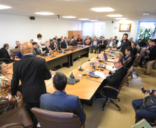 Tomaram posse nesta segunda-feira (12) os novos integrantes do Conselho de Contribuintes e Recursos Fiscais (CCRF). Órgão da Secretaria de Estado da Fazenda, o Conselho é responsável pelo julgamento em segunda instância administrativa dos recursos de contribuintes que recorreram de multas e já perderam em primeira instância. Foto: José Fernando Ogura/AEN