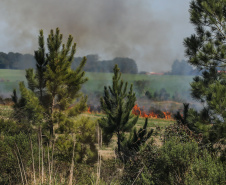 O Corpo de Bombeiros do Paraná reforçou o trabalho preventivo e de comunicação que desenvolve em todas as suas sedes regionais sobre os cuidados para evitar incêndios. O inverno é o período do ano que costuma registrar aumento no número de queimadas nas vegetações em função do clima seco, falta de chuvas e ventos fortes. Foto: Geraldo Bubniak/ANPr