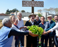 O trabalho de revitalização da Horta Comunitária Visitação, no Bairro Boqueirão, em Curitiba, foi inaugurado nesta sexta-feira (16)