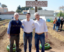 O trabalho de revitalização da Horta Comunitária Visitação, no Bairro Boqueirão, em Curitiba, foi inaugurado nesta sexta-feira (16)