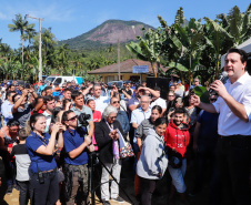 O governador Carlos Massa Ratinho Junior e o prefeito de Guaratuba, Roberto Justus, inauguraram a ponte sobre o Rio Cubatão, em Guaratuba. 