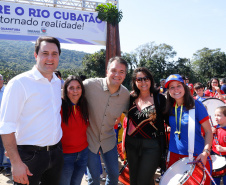 O governador Carlos Massa Ratinho Junior e o prefeito de Guaratuba, Roberto Justus, inauguraram a ponte sobre o Rio Cubatão, em Guaratuba.