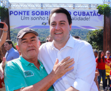 O governador Carlos Massa Ratinho Junior e o prefeito de Guaratuba, Roberto Justus, inauguraram a ponte sobre o Rio Cubatão, em Guaratuba.