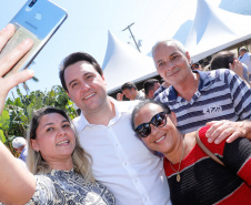 O governador Carlos Massa Ratinho Junior e o prefeito de Guaratuba, Roberto Justus, inauguraram a ponte sobre o Rio Cubatão, em Guaratuba.